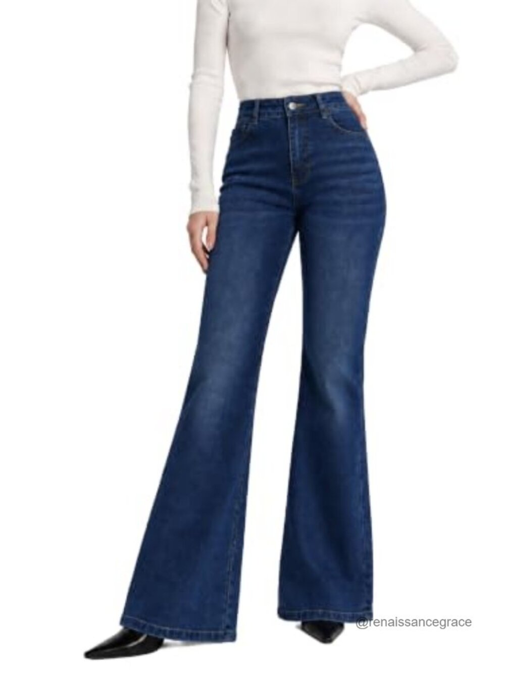 High Waisted Bootcut Tummy Control Stretch Jeans Cotton Lyocell Elastane